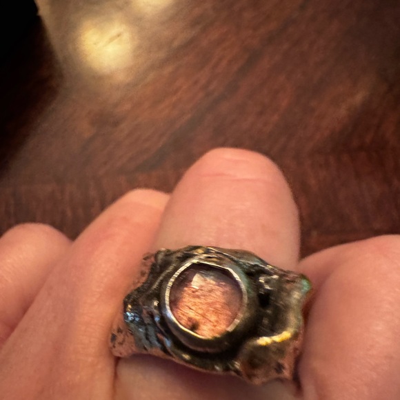 Sterling Silver and Pink Tourmaline Ring - Picture 2 of 6